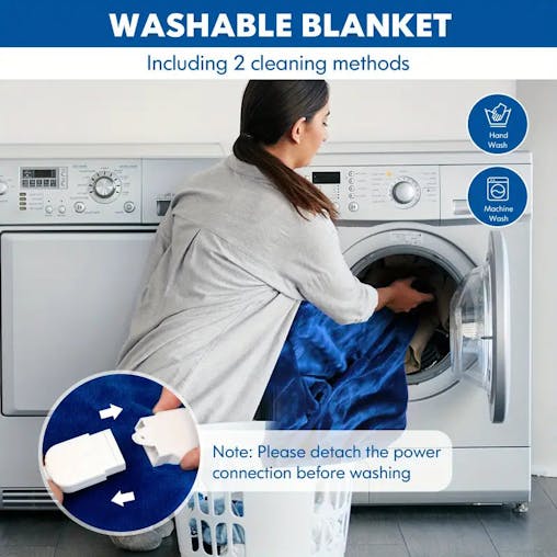 NNETM Heated Electric Throw Blanket - Double-Sided Flannel