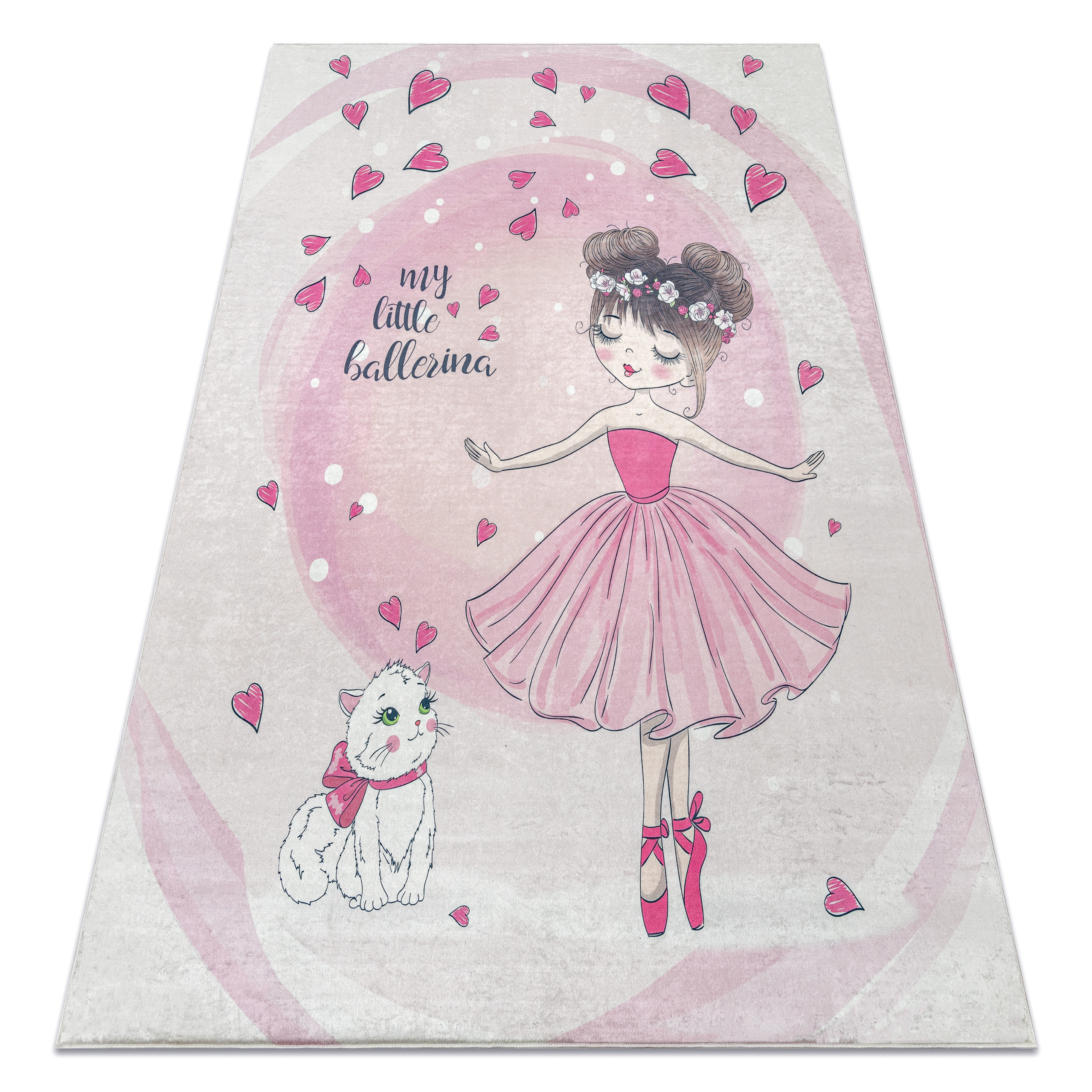 Dywan do prania BAMBINO 2161 Balerina, kotek dla dzieci, 80x150 cm