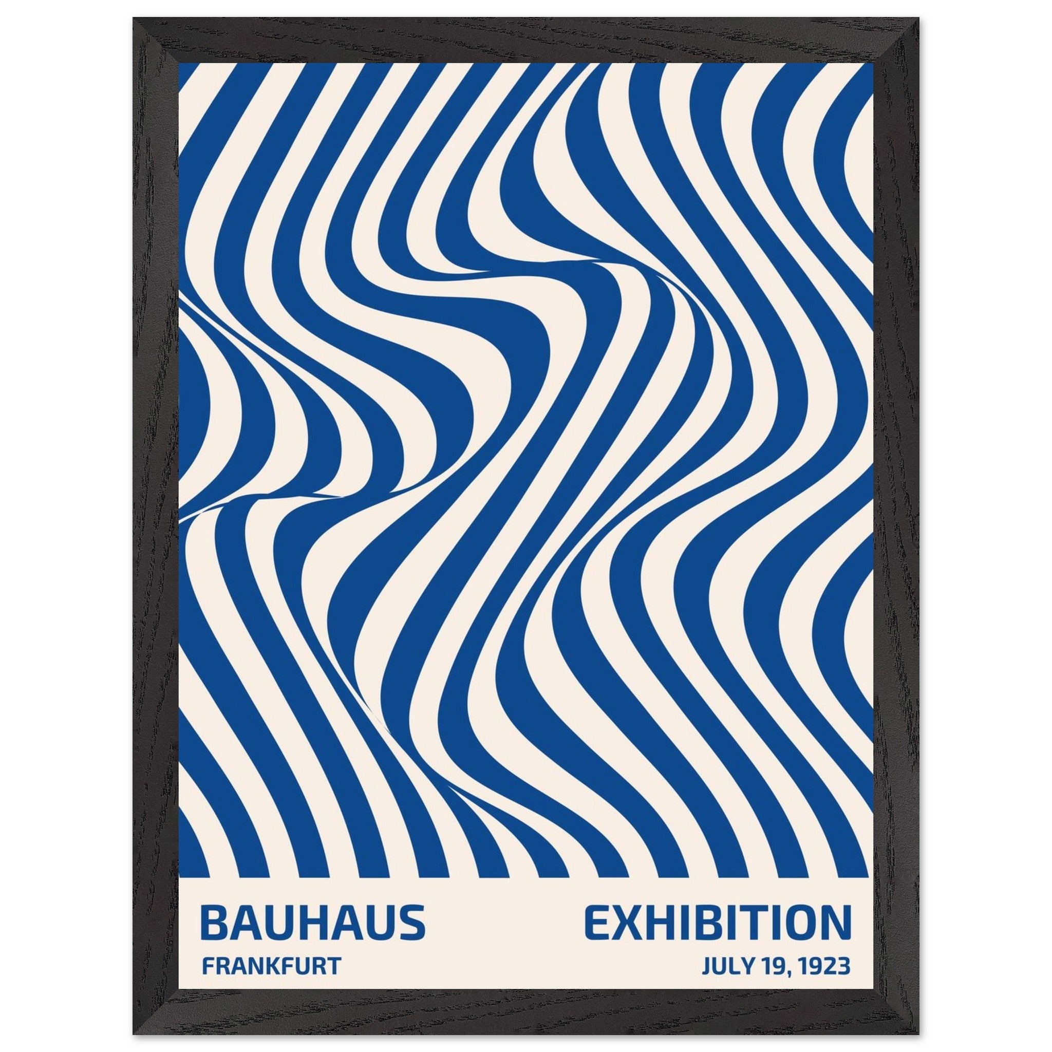 Artfulprints Poster met Lijst Bauhaus - Exhibition Frankfurt blue  - 30x40 cm - Blauw