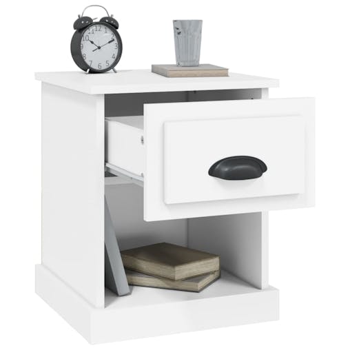 NNEVL Bedside Cabinet White 39x39x47.5 cm Engineered Wood