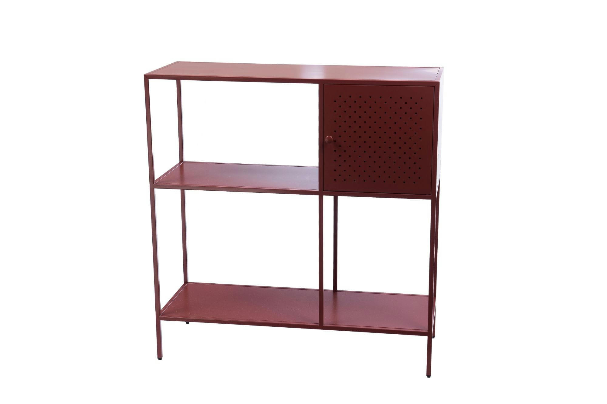 TERRA - Console contemporaine en métal rouge terracotta L100