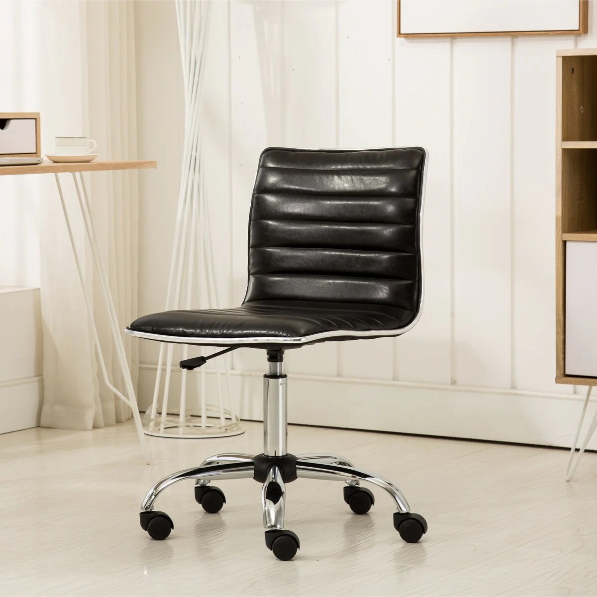 Fremo Chromel Adjustable Air Lift Office Chair - Faux Leather