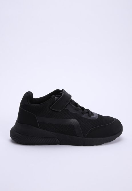 Boys Black Mesh Runner Trainers