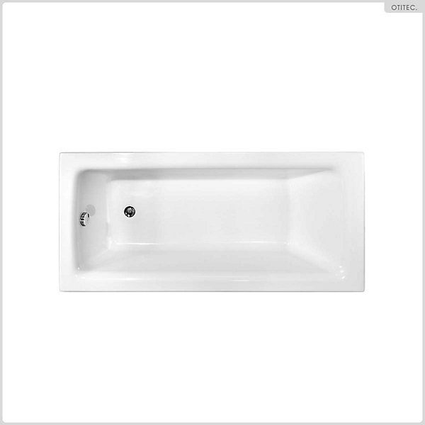 Baignoire rectangulaire - 140 x 70 cm - sans Habillage - avec Pieds - Vidage Chrome - TALIA