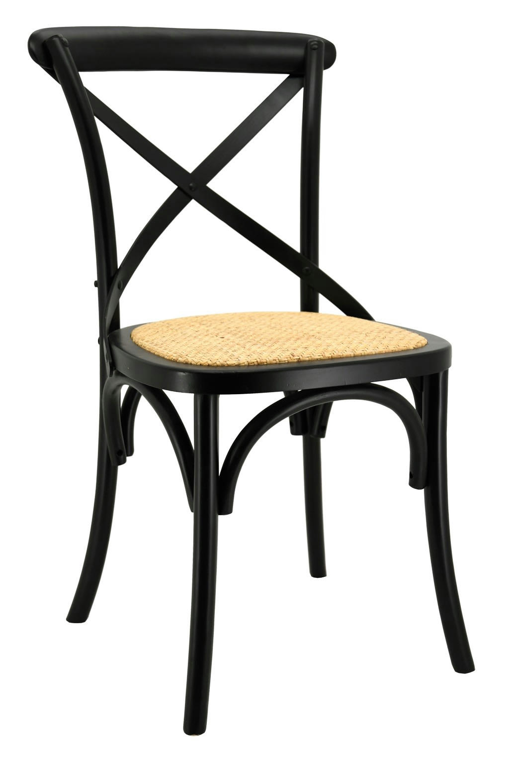 - Chaise en bouleau et rotin bistrot chic