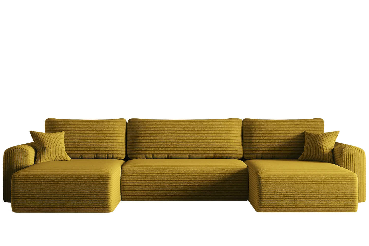 Sofa w kształcie U CAPRI narożnik, tkanina Poso, wiele kolorów Żółty