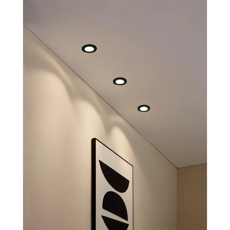 EGLO Agulo inbouwspot - 7x - &Oslash;86 - GU10 - Zwart