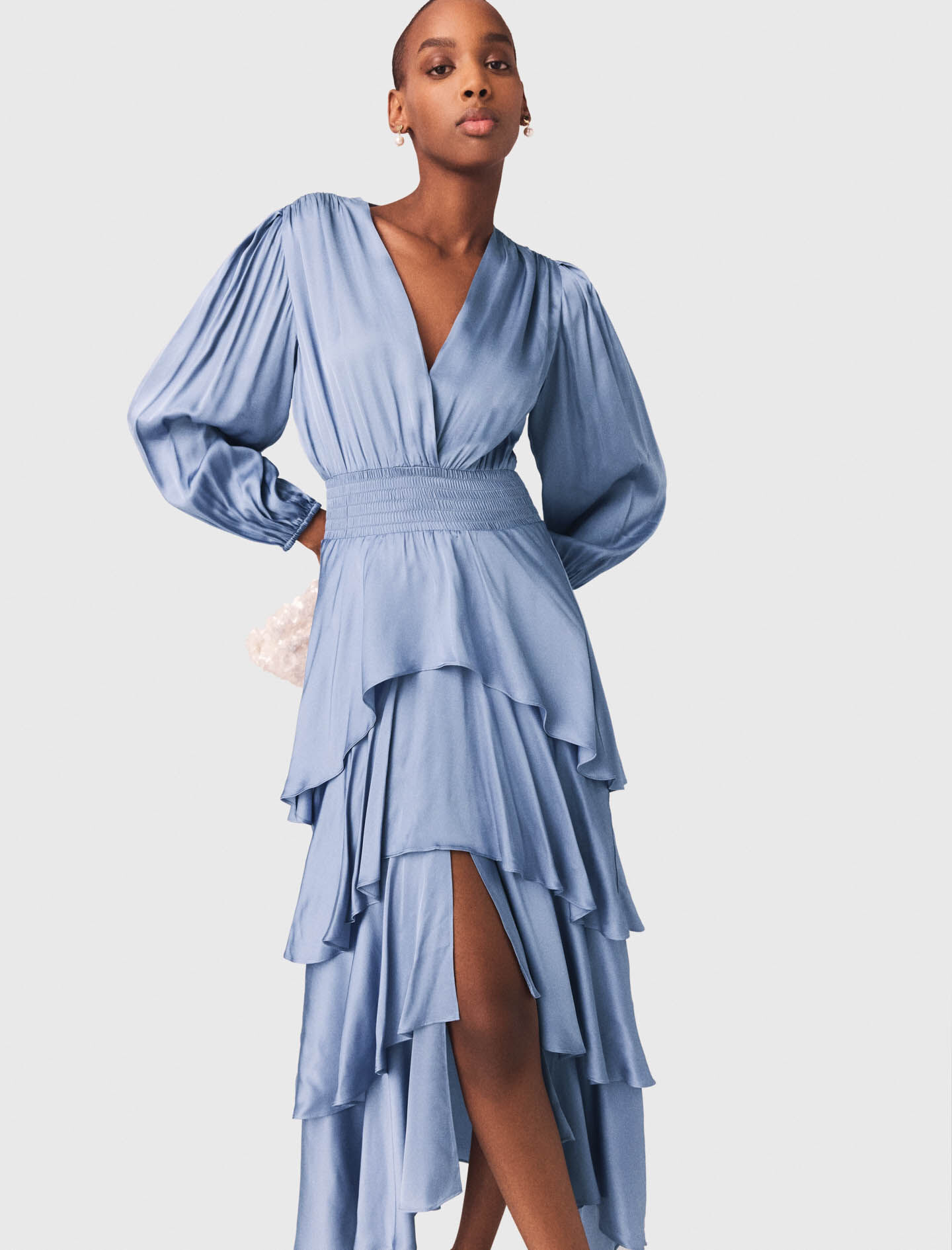 Robe longue à volants