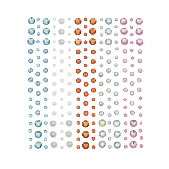 Multicolour Round Gem Stickers 225 Pack