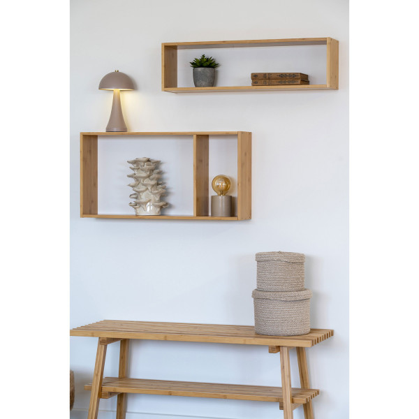 Półka ścienna Ember 70x15x19,5 cm bambusowa prostokątna