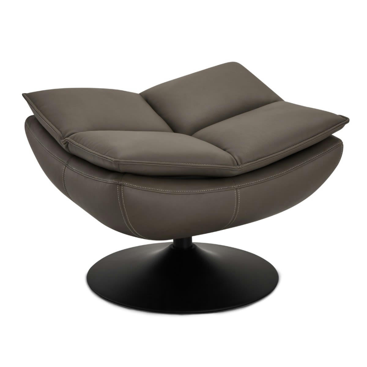 MIAMI - Repose-pieds en cuir gris