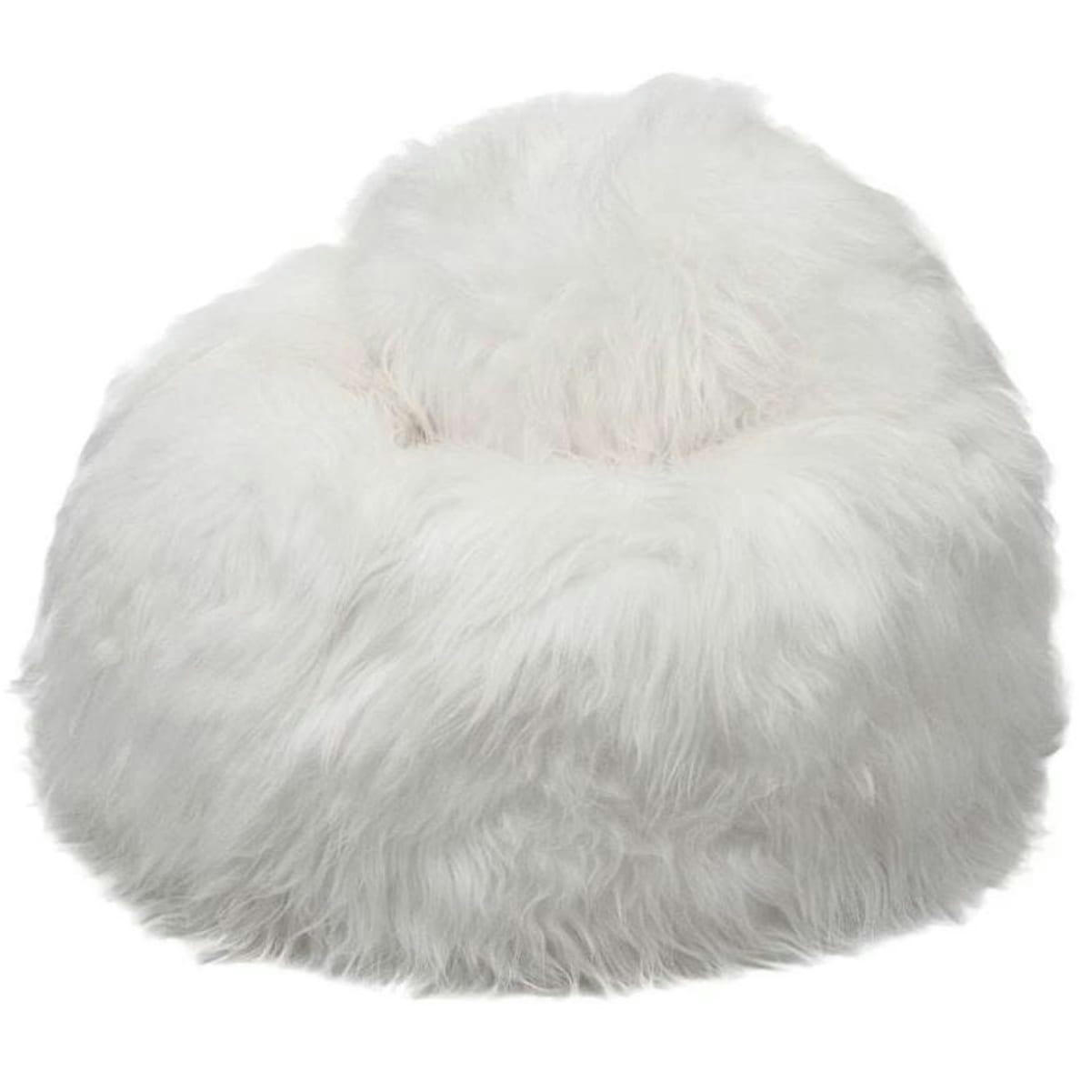 - Pouf en peau de mouton islandais blanc 80 x 110 cm