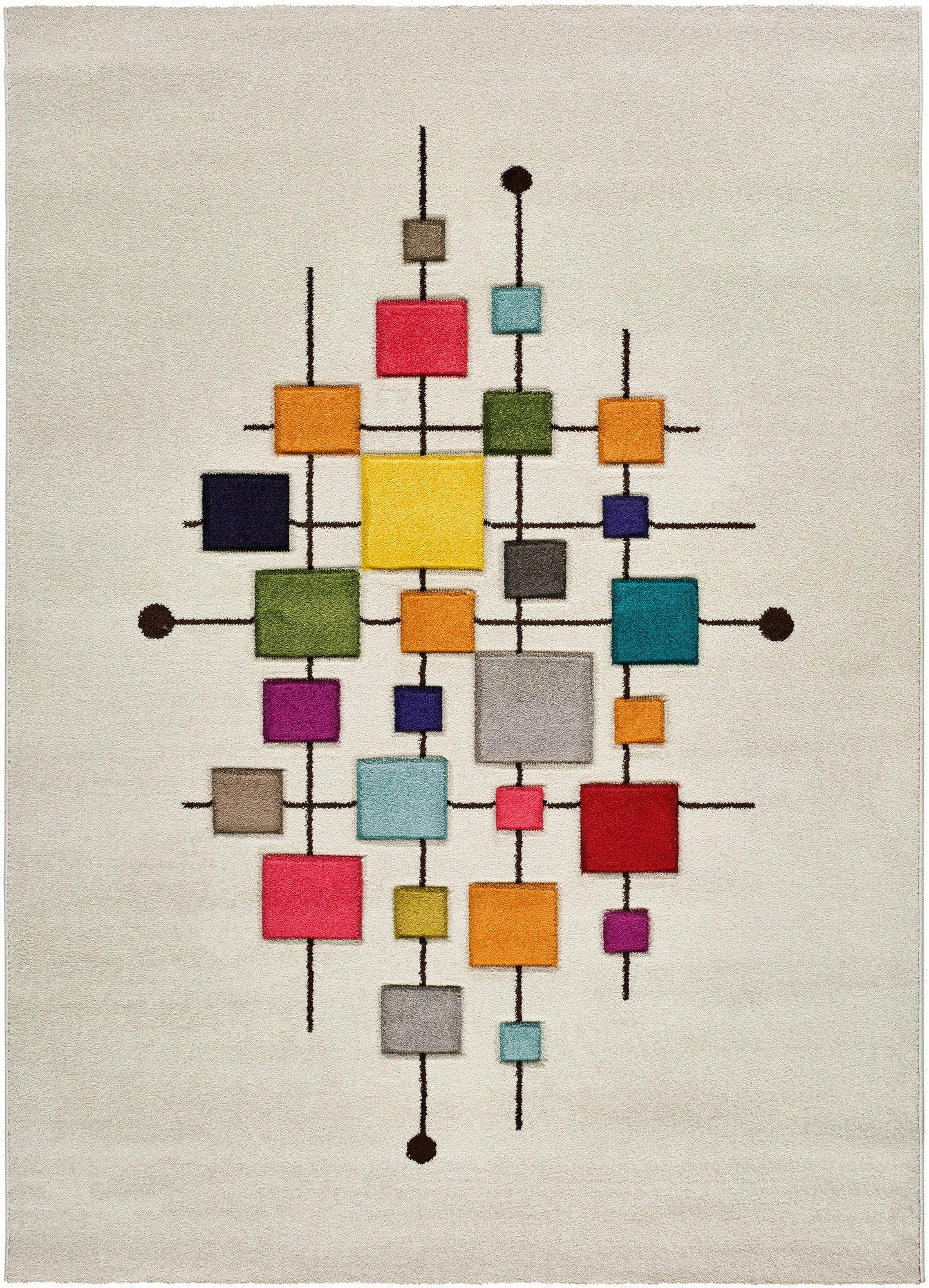 BOUTIQUE - Tapis géométrique coloré, 160x230 cm