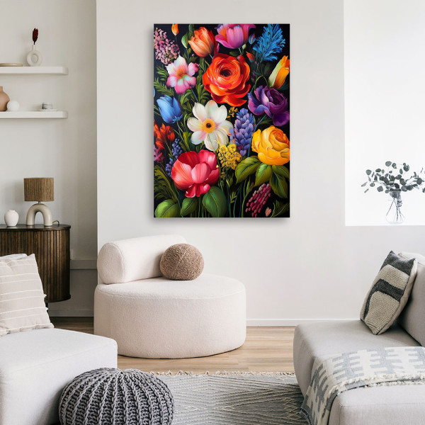 Feeby Obraz na płótnie, Kolorowe Kwiaty Natura Botanika 40x60
