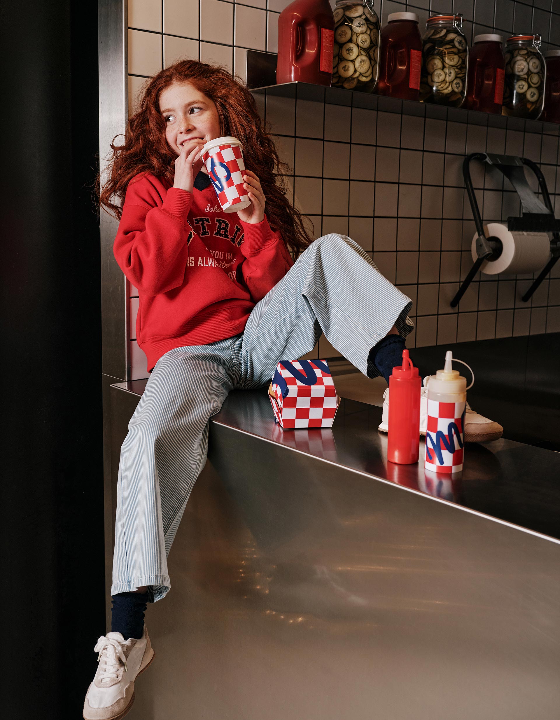 Sweatshirt de Felpa, Menina, Vermelho
