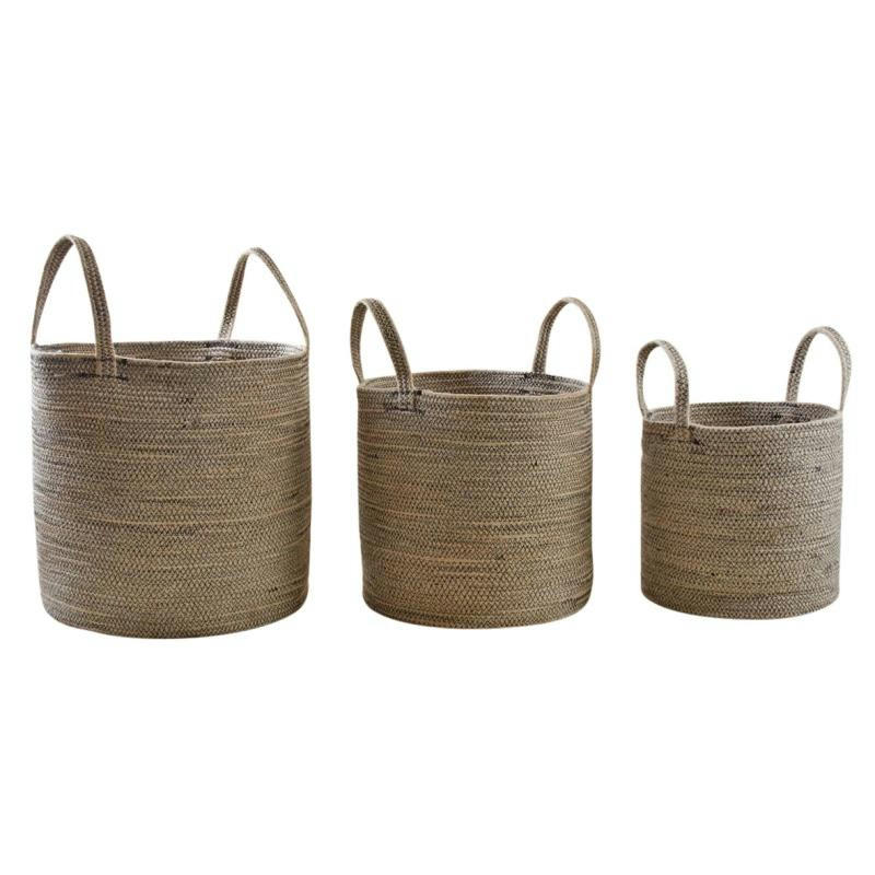- Cache-pot en jute et coton (lot de 3)