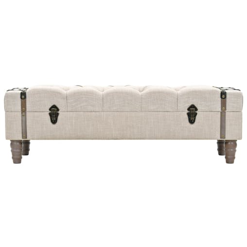 NNEVL Storage Bench Solid Wood and Steel 111x34x37 cm