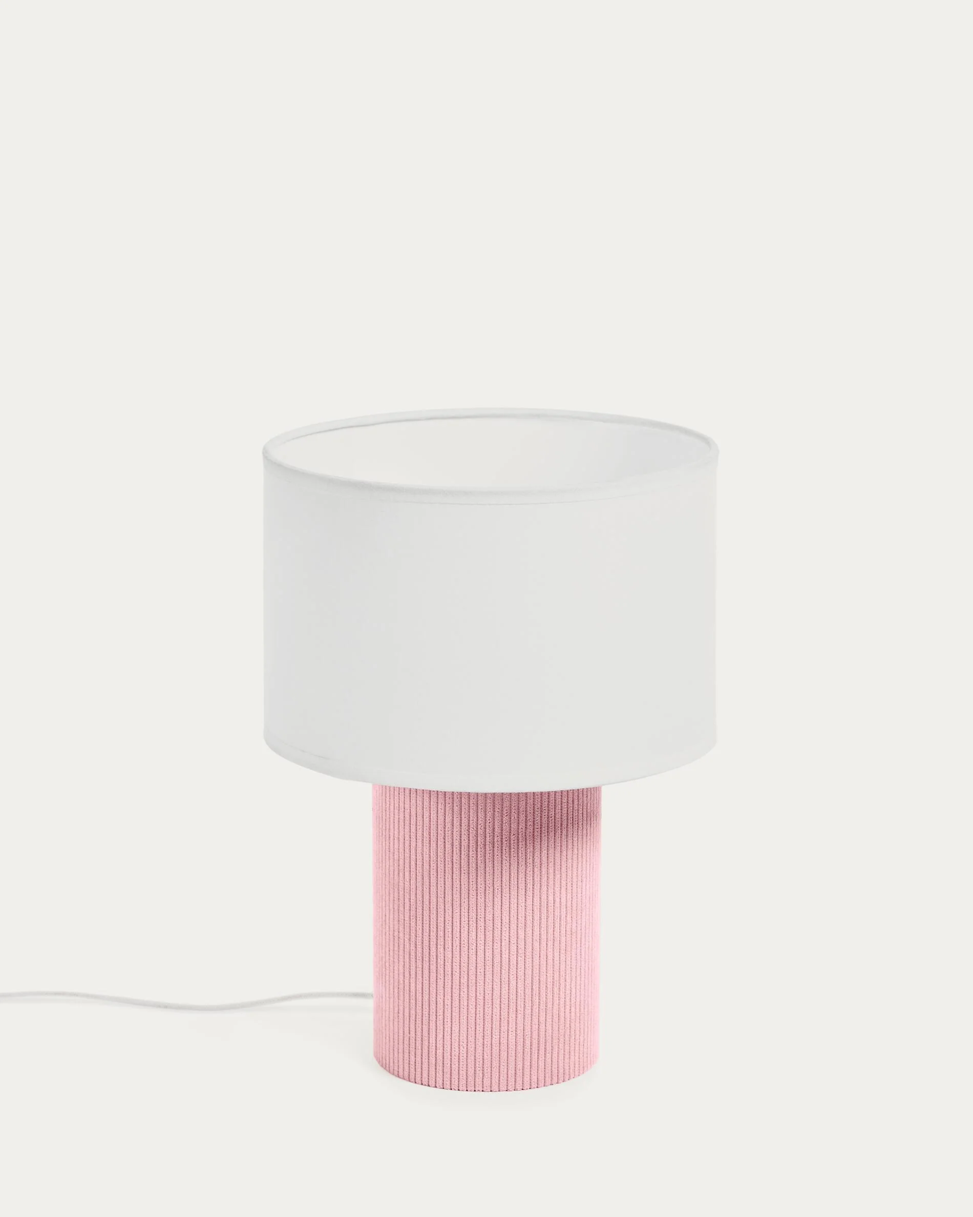 Bianella cotton and pink corduroy table lamp