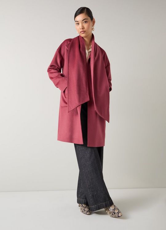 Gwen Rouge Red Wool Mid Length Coat