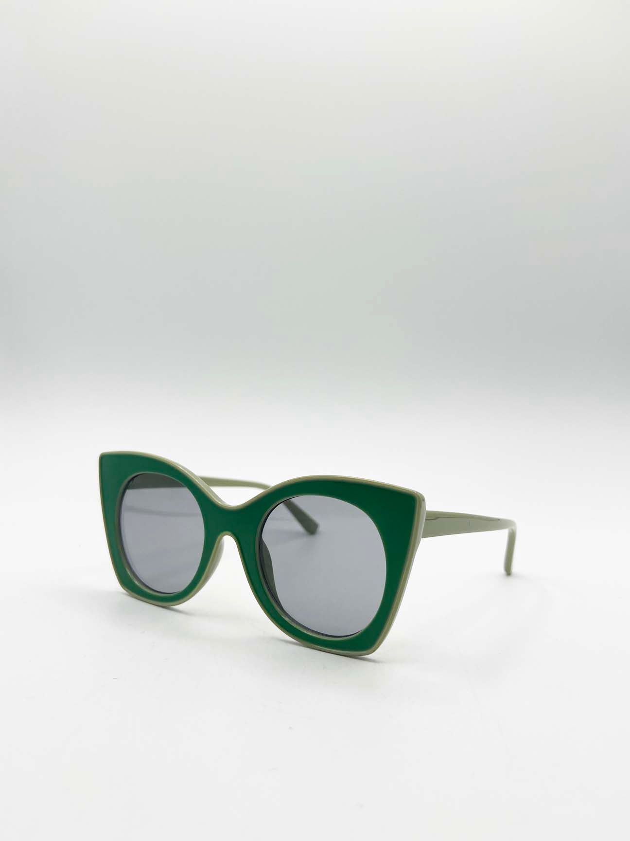SVNX Oversized Round Cat-Eye Sunglasses