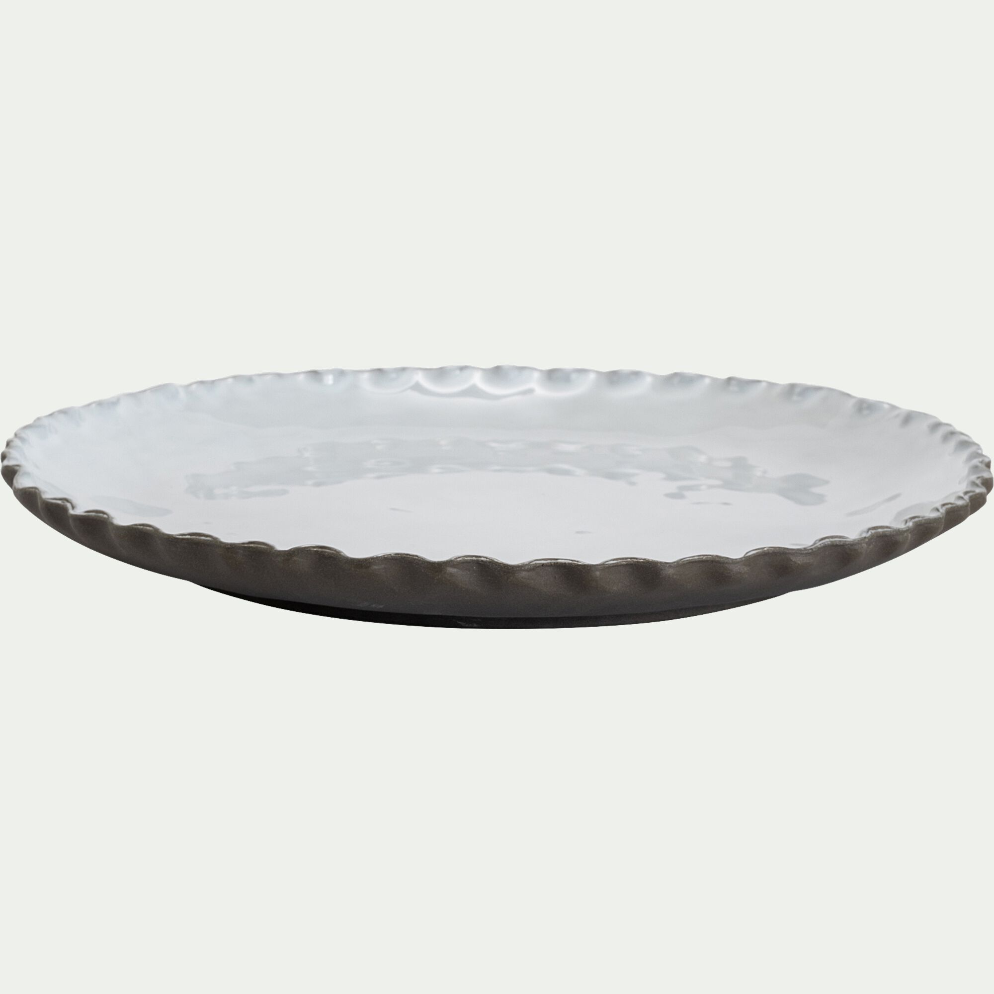 ONDULA - Assiette plate en grès D28cm - blanc