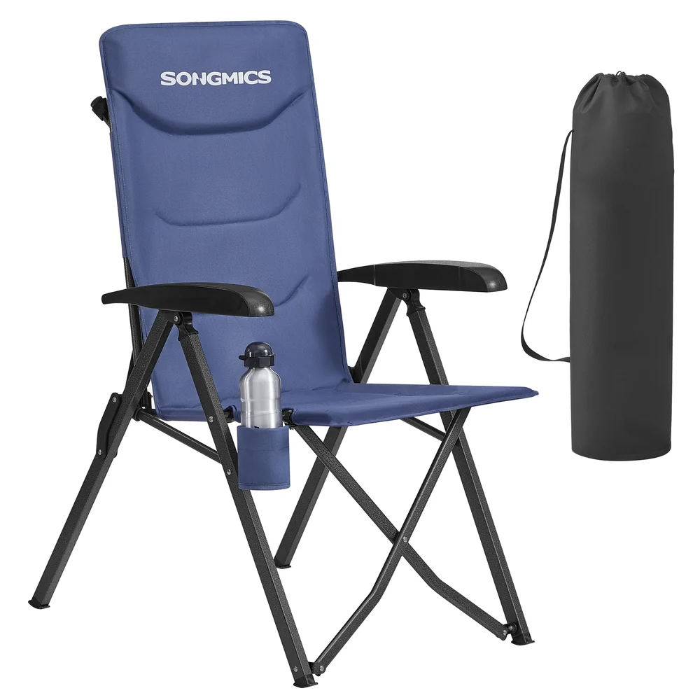 Chaise de Camping Pliante avec Dossier Haut Réglable