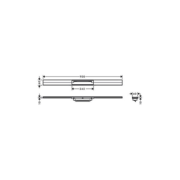 Caniveau de douche découpable 90 cm HANSGROHE RainDrain Flex montage libre acier inox brossé