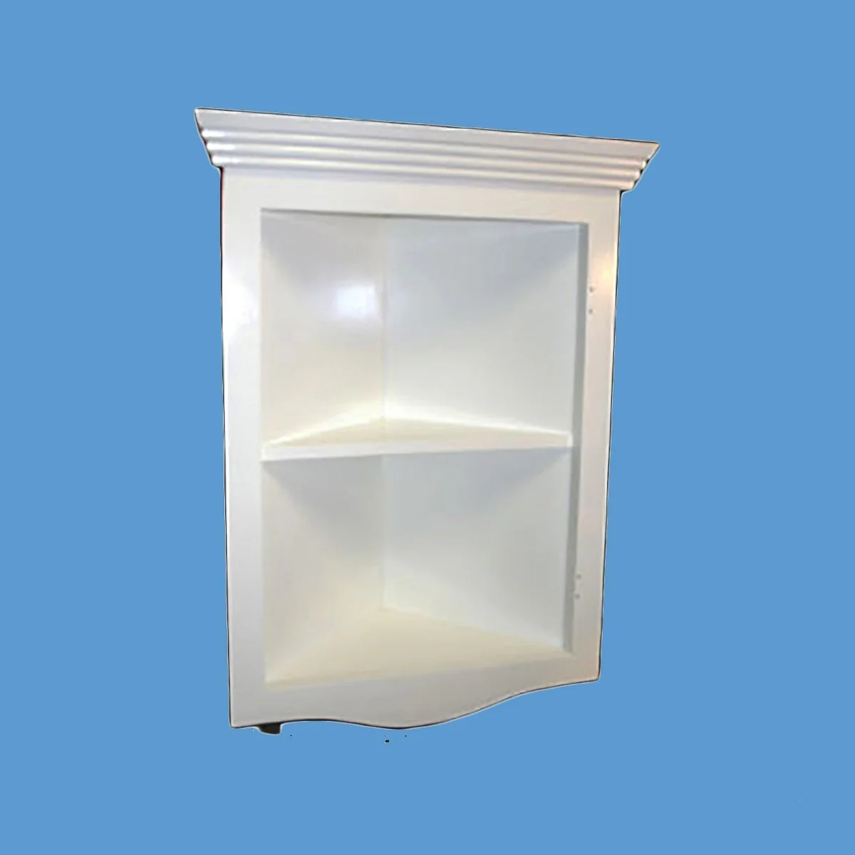 Corner Shelf Hardwood White Painted 27 H LESS THAN PERFECT | Renovator's Supply