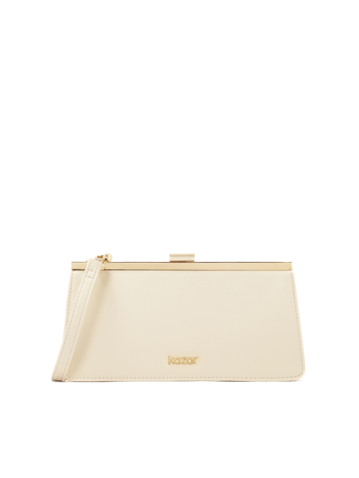 Elegant handbag with metal frame