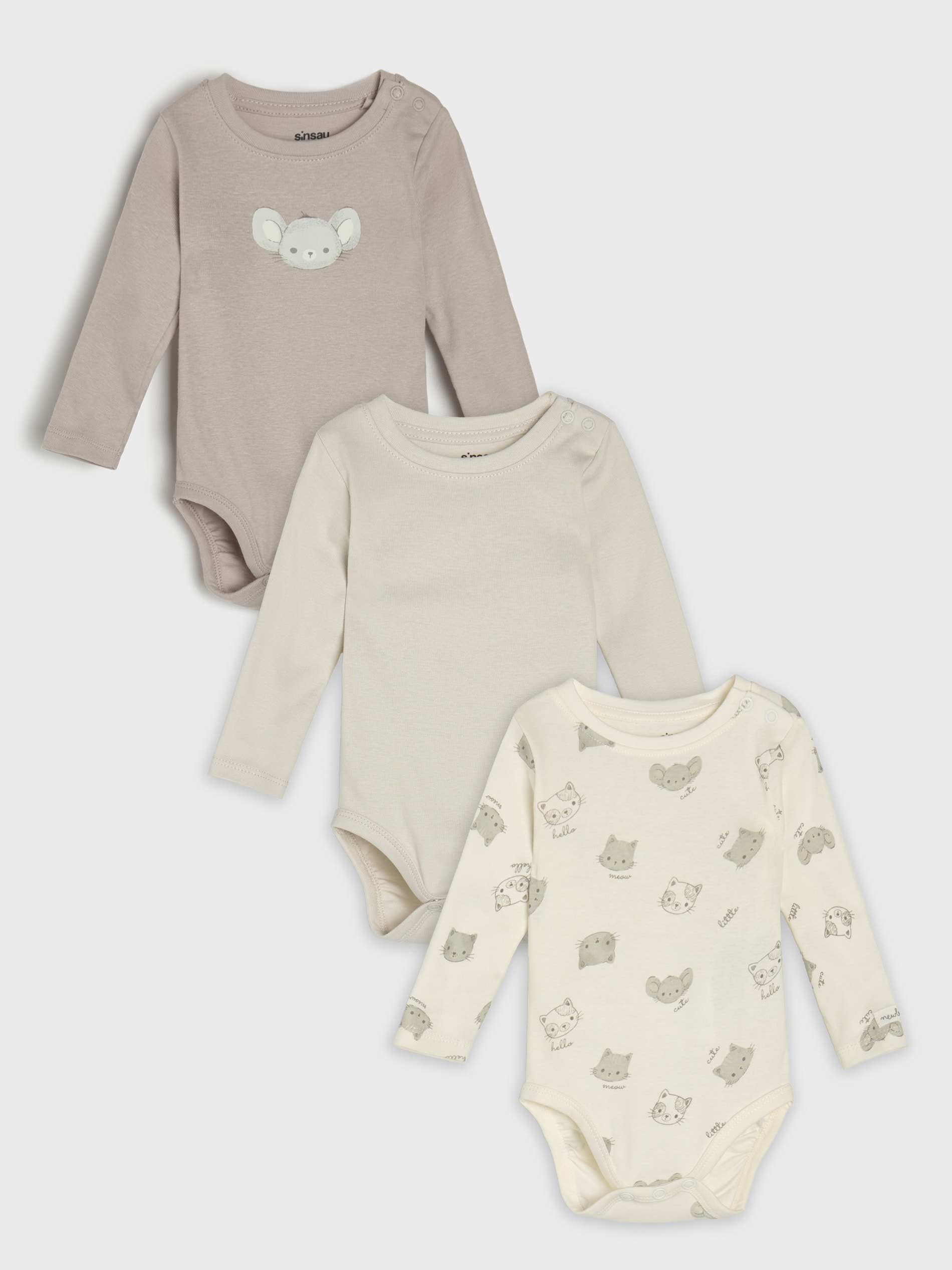 Bawełniane body z nadrukiem 3 pack