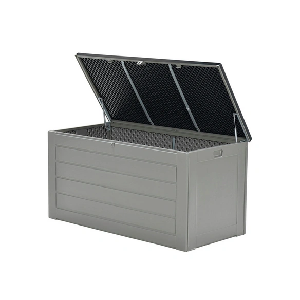 Kissenbox, BxHxT: 146,4 x 74,9 x 71 cm, grau/schwarz