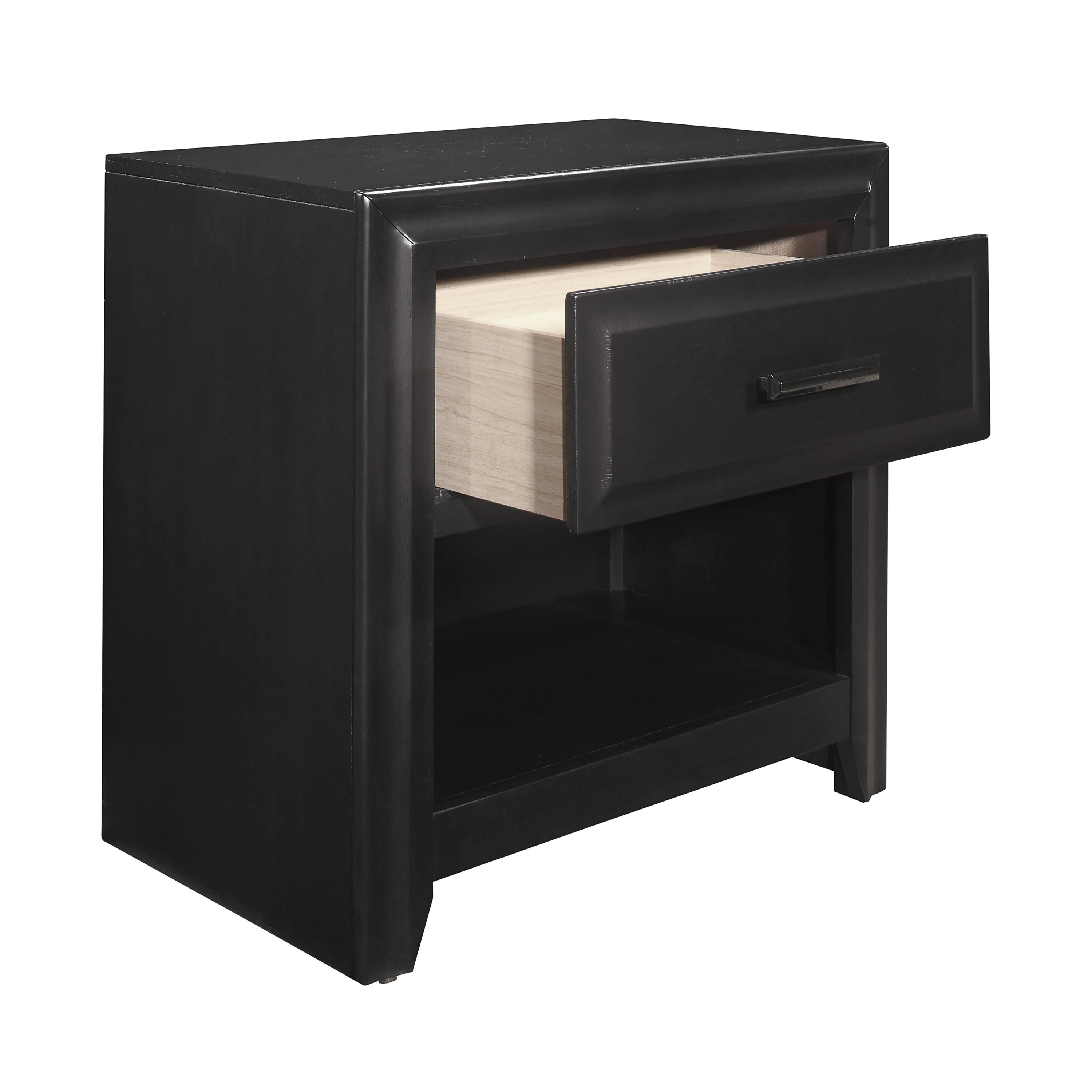 Modern Style Storage Cubby Nightstand w drawer 1pc Wooden Bedroom Furniture Home