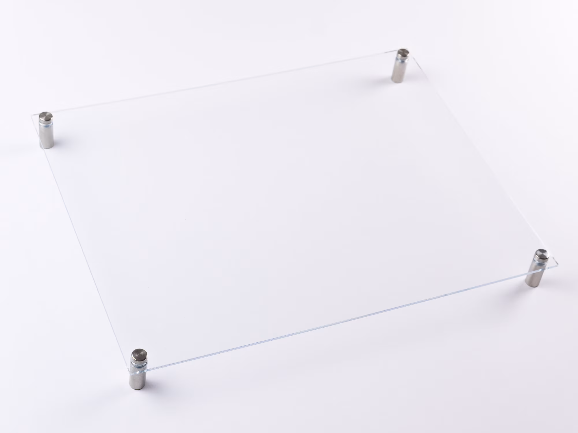 Clear Acrylic Dry Erase Board with standoffs, Blank - marker memo board, whiteboard, chore chart, to do list, modern home office