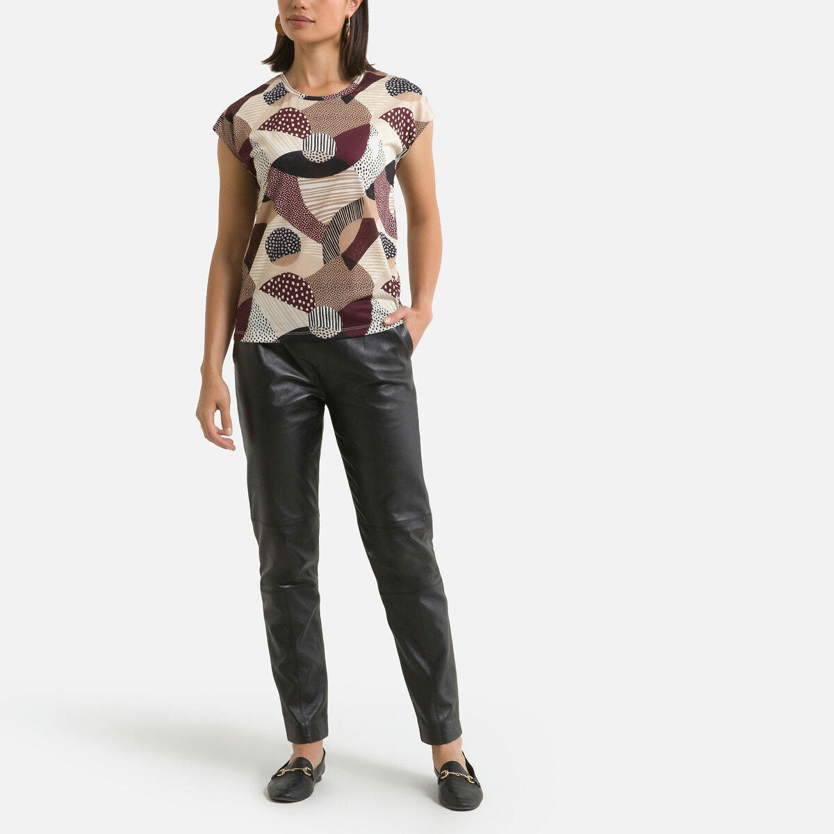 Pantalon 7/8ème, en cuir de mouton