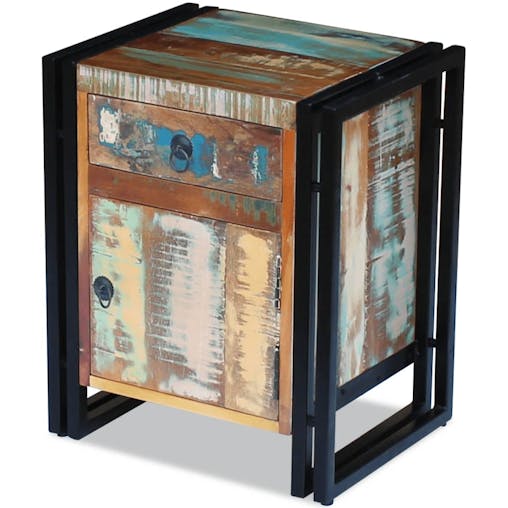 NNEVL Bedside Cabinet Solid Reclaimed Wood
