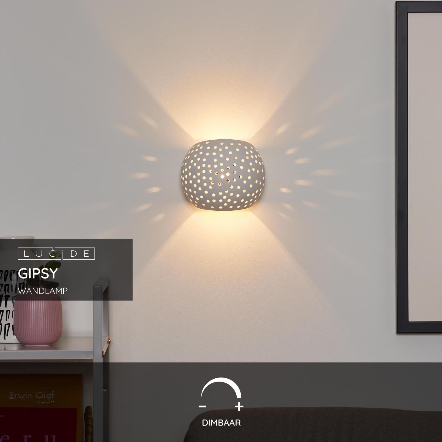 Lucide GIPSY Wandlamp - Wit