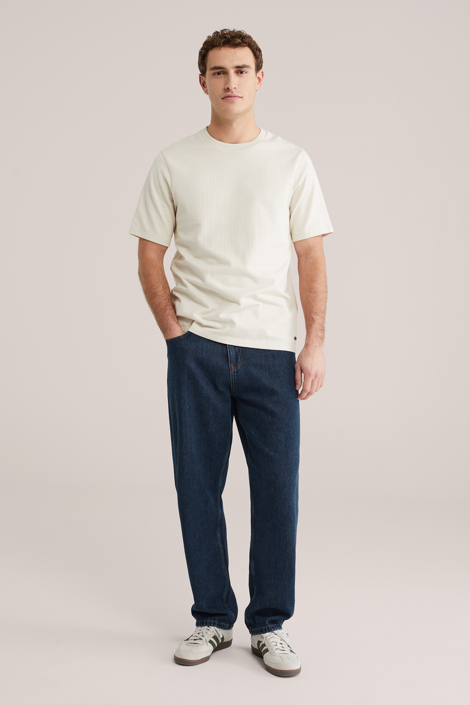 Heren Premium regular fit T-shirt met structuur