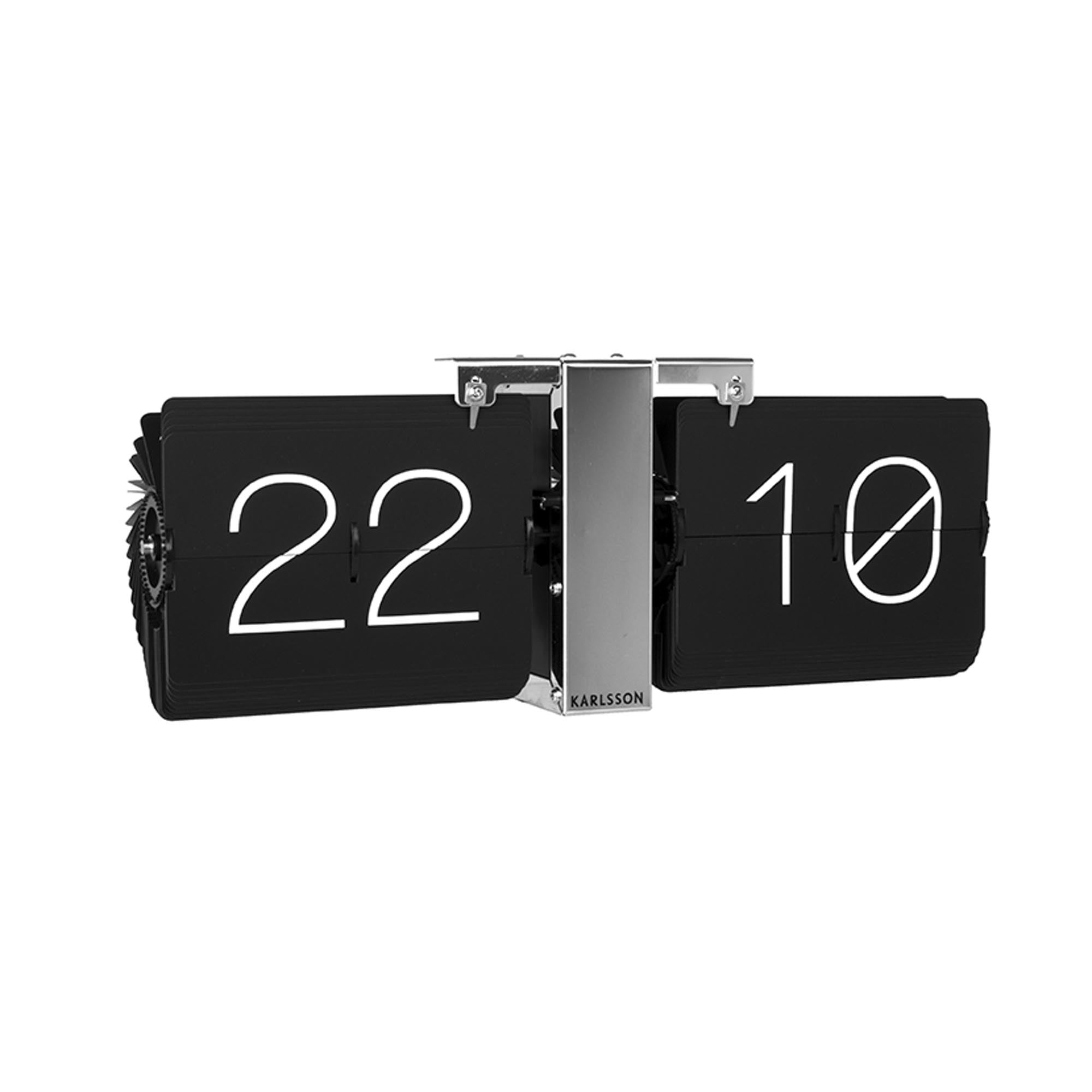 Karlsson tafelklok Flip Klok No Case - zwart - 8.5x36x14cm