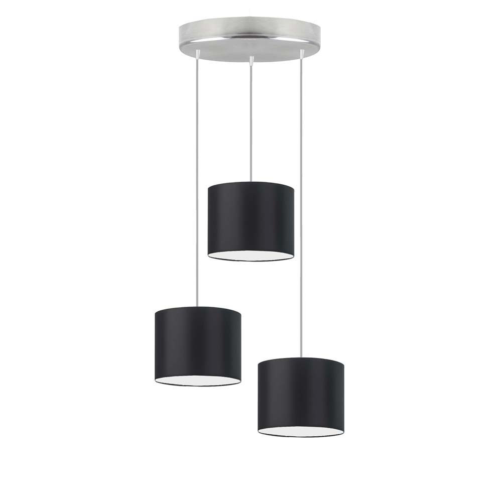 Lampa trzypunktowa loft PUEBLO Stal szczotkowana/ Czarny