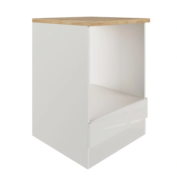 Herdumbauschrank, »Lund«, LxBxH: 60x60x85 cm, lichtgrau glänzend