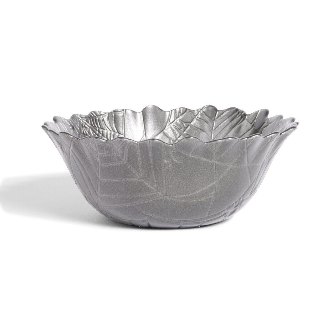 Coupelle ronde en verre design feuille gris Halloween Ø15cm