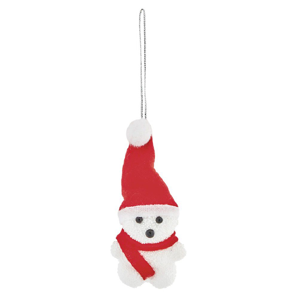 Suspension de No&euml;l ourson blanc et rouge x2