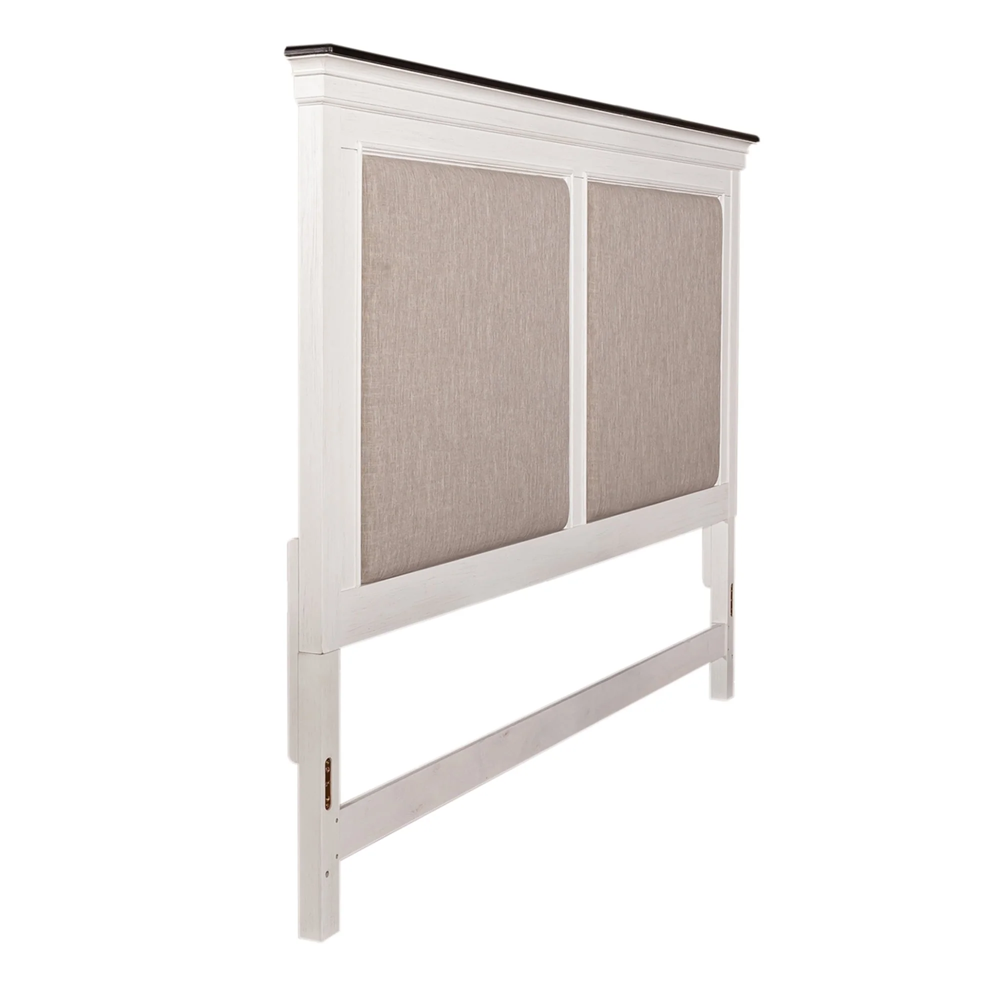 Allyson Park Wirebrushed White Charcoal King Uph Panel Headboard