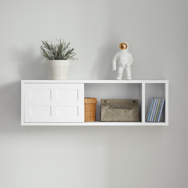 SoBuy Wieszak ścienny z 2 drzwiami Biały 75x20x23cm FHK18-W