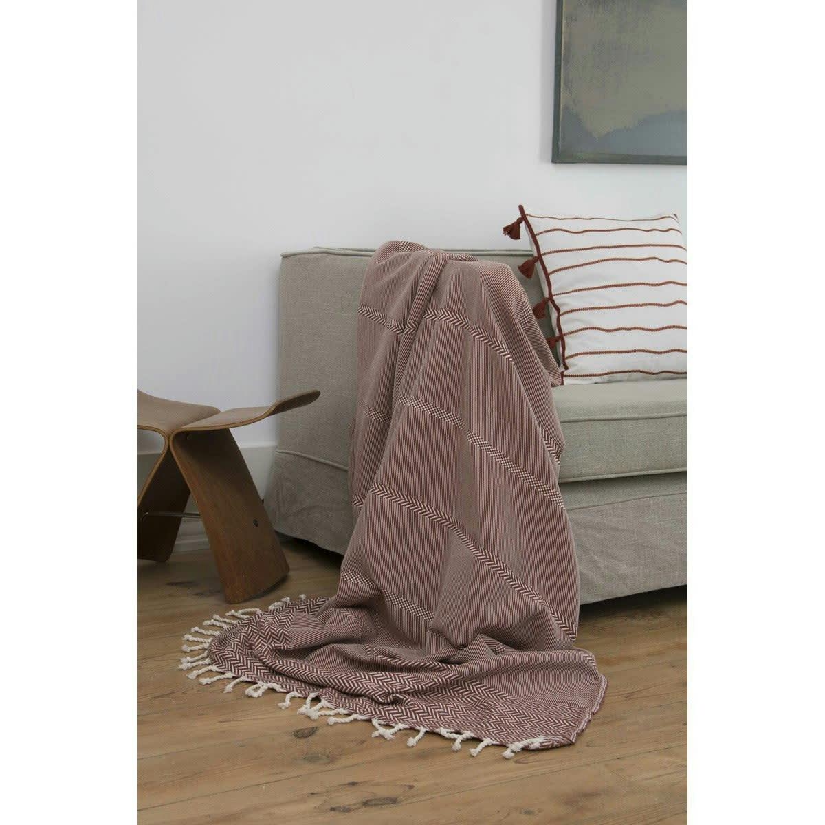 OSLO - Plaid coton  160x250 tomette