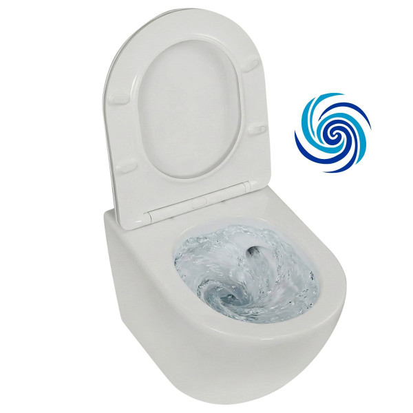 Miska WC Wisząca Desna CycleON Bezkołnierzowa   Deska Spłukiwanie Wirowe