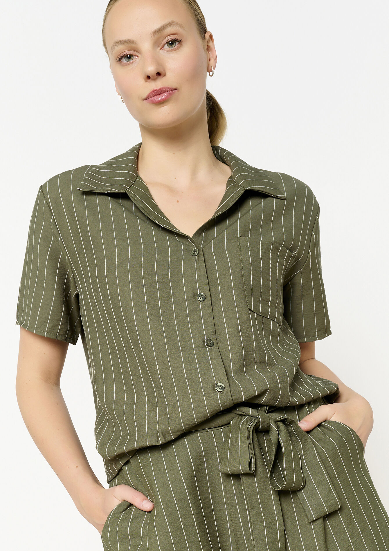 Vloeiende gestreepte blouse