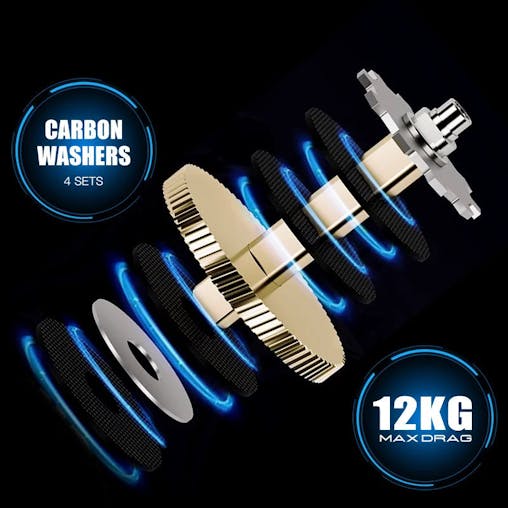 NNEOBA High-Speed Baitcasting Reel Dual Spools Right Hand Black