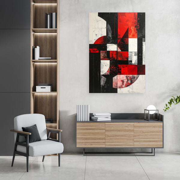 Obraz do salonu sypialni, Abstrakcja tekstura koła kształty czarno 20x30