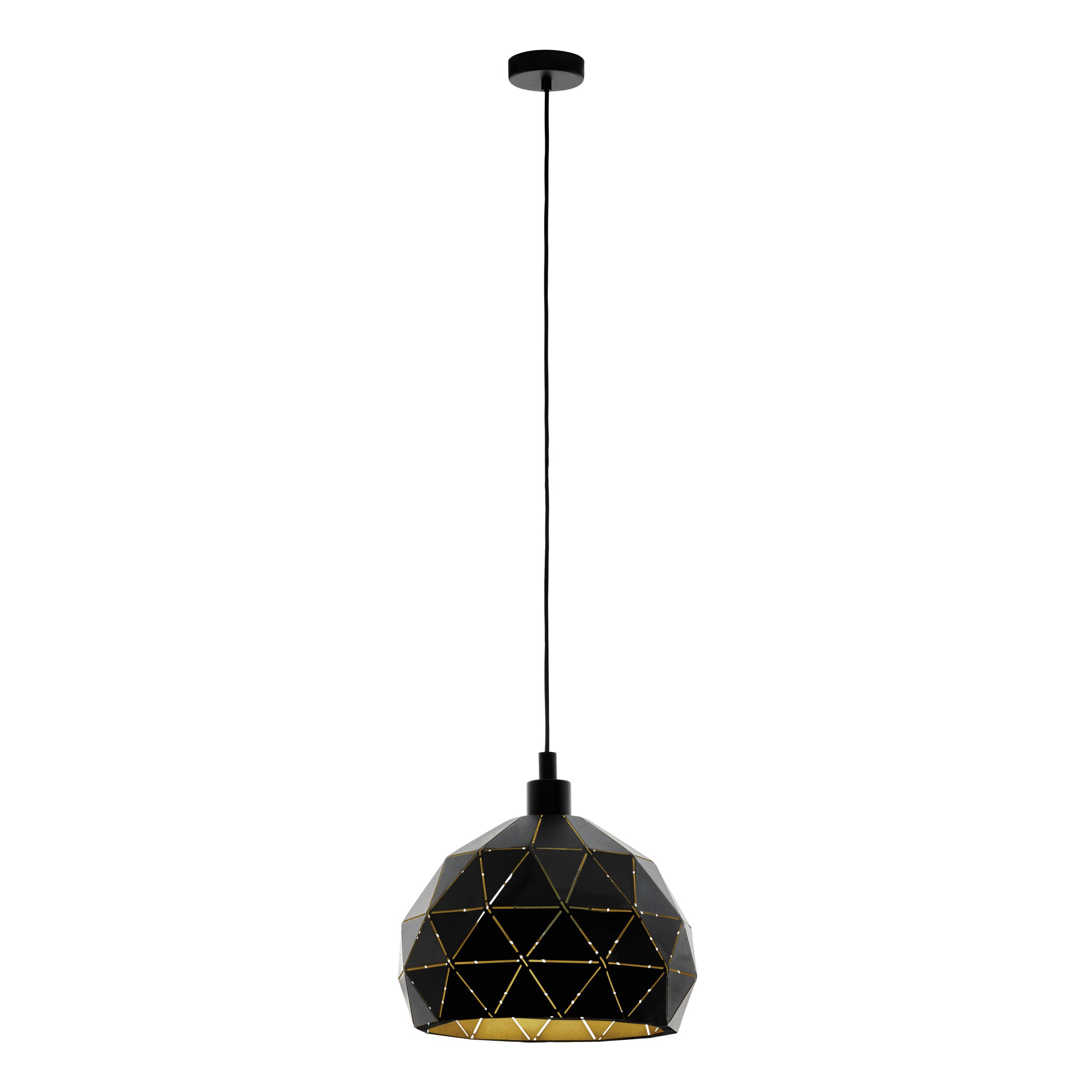 EGLO hanglamp Roccaforte - e27 - ø 40 cm - zwart/goud